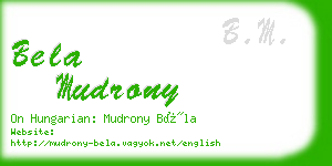 bela mudrony business card